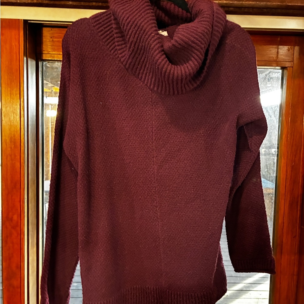 Maurices Deep Burgundy Cowl Neck Sweater
